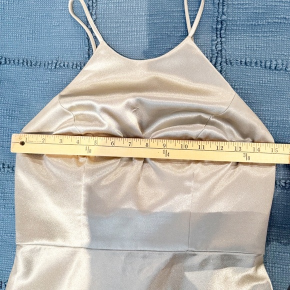 Jenny Yoo Collection Alessia satin high neck woman bridal back strap dress 4 - Picture 12 of 13